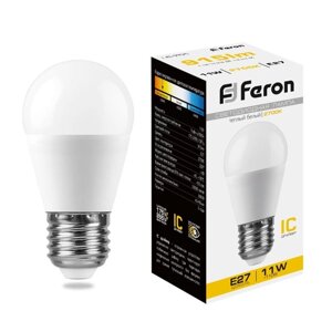 Лампа светодиодная FERON, "Шар" Е27, 11 Вт, 230 В, 2700 К