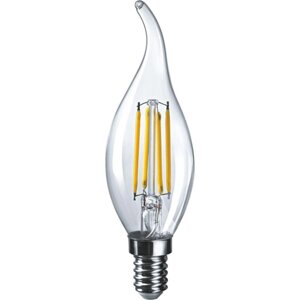 Лампа светодиодная филаментная ОНЛАЙТ, E14, 10 Вт, 1000 лм, 4000 К, свечение белое