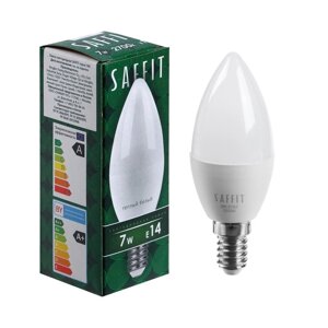 Лампа светодиодная SAFFIT, C37, 7 Вт, E14, 2700 К, 560 Лм, 220°100 х 37
