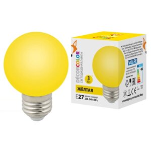 Лампа светодиодная Uniel, E27, 3 Вт, свечение жёлтое