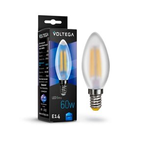 Лампа Voltega 7045, 6Вт, 3,5х3,5х10 см, E14, 570Лм, 4000К, цвет матовый