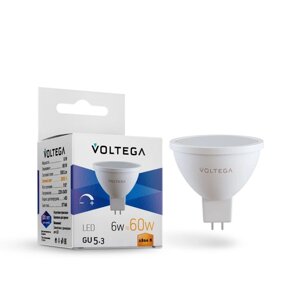 Лампа Voltega 7170, 6Вт, 5х5х5,6 см, GU5.3, 550Лм, 2800К, цвет матовый