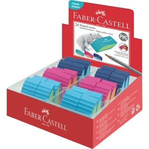 Ластик Faber-Castell PVC-free, розово-оранжевый, бирюзово-зелёный, сине-голубой, 50 х 22 х 13 мм