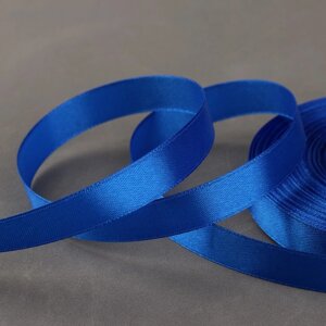 Лента атласная, 12 мм 33 2 м, цвет синий №040