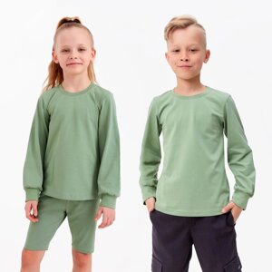 Лонгслив детский MINAKU Basic line, оливковый, рост 98 см