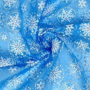 Лоскут органзы, с рисунком снежинки, 100 150 см