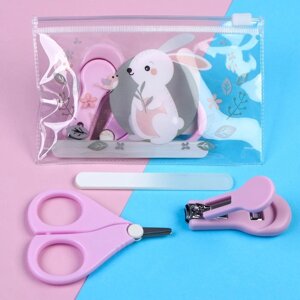 Маникюрный набор детский для самых маленьких «Зайка»ножницы+щипчики+пилка)
