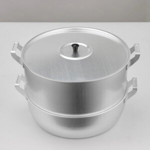 Мантоварка алюминиевая SCOVO, 15 л, d=34 см, 4 диска, металлическая крышка