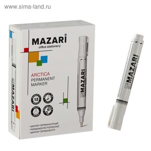 Маркер перманентный Mazari Arcticа, 2.0 мм, белый, перезаправляемый
