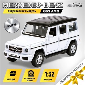 Машина металлическая MERCEDES-BENZ G63 AMG, 1:32, открываются двери, инерция, цвет белый