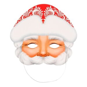 Маска новогодняя "Дед Мороз" глиттер, 24,7х22,6 см