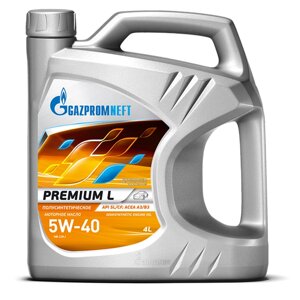 Масло моторное Gazpromneft Premium L 5W-40, API CF, API SL, полусинтетическое, 4 л