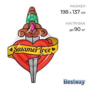 Матрас для плавания Bestway Summer Love Tattoo, надувной, 198137 см, 43265