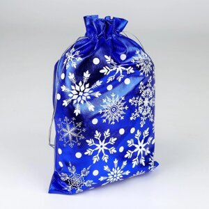 Мешочек подарочный парча «Снежинки», 20 х 30 см +1.5 см