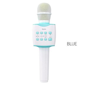 Микрофон для караоке Hoco BK5, 5 Вт, 1200 мАч, BT5.0, microSD, USB, коррекция голоса, синий 960393