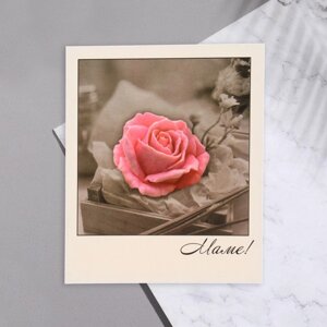 Мини-открытка "Маме! роза, 9х11 см