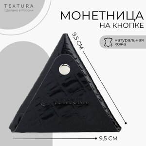 Монетница на кнопке, TEXTURA, цвет чёрный