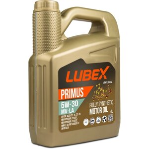 Моторное масло LUBEX primus MV-LA 5W-30 SN C2/C3, синтетическое, 4 л