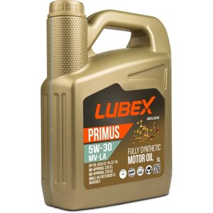Моторное масло LUBEX primus MV-LA 5W-30 SN C2/C3, синтетическое, 5 л