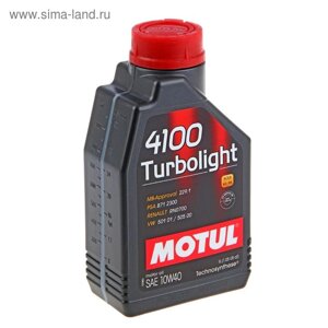 Моторное масло MOTUL 4100 Turbolight 10W-40 А3/В4, 1 л 102774