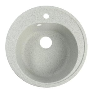 Мойка для кухни из камня ZEIN 3/Q10, d=510 мм, круглая, перелив, цвет светло-серый