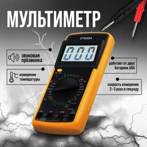 Мультиметр тундра DT-9208а, ACV/DCV, ACA/DCA, 200-200mω20nf-200mf, 40-400 °C, 200 khz