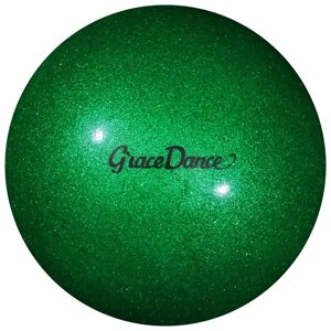 Мяч для художественной гимнастики Grace Dance, d=18,5 см, цвет изумрудный с блеском