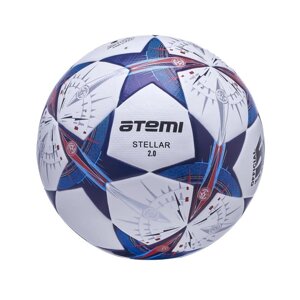 Мяч футбольный Atemi STELLAR-2.0, PU+EVA, бел/син/оранж., р. 5, Thermo mould, окруж 68-71