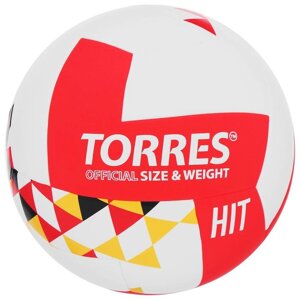 Мяч волейбольный TORRES Hit, PU, клееный, 12 панелей, р. 5