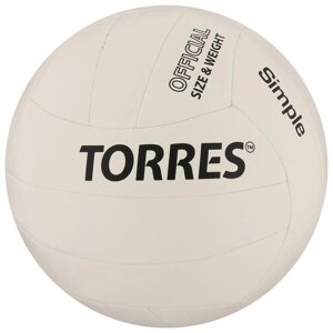 Мяч волейбольный TORRES Simple, TPU, машинная сшивка, 18 панелей, р. 5