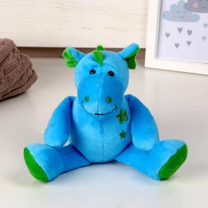 Мягкая игрушка «Дракоша со звёздами», 14 см, цвет голубой
