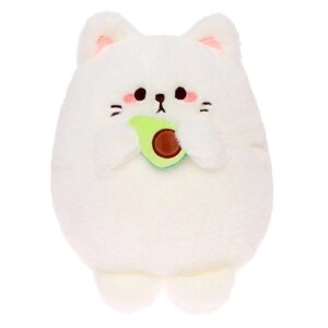 Мягкая игрушка «Котик с авокадо», цвет белый, 25 см