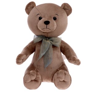Мягкая игрушка «Медведь Эдди с бантом», цвет бежево-серый, 30 см