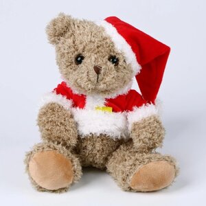 Мягкая игрушка «Медведь» новогодний, 21 см, цвет коричневый