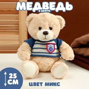 Мягкая игрушка «Медведь», в полосатой кофте, 25 см, цвет МИКС