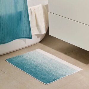 Мягкий коврик для ванной комнаты, 50х80 см, цвет голубой