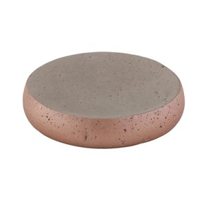 Мыльница Axentia Concrete круглая из керамики серая с позолотой,10,7 см