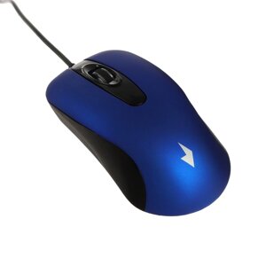 Мышь Gembird MOP-400, проводная, оптическая, бесшумная, 1000 dpi, USB, чёрно-синяя