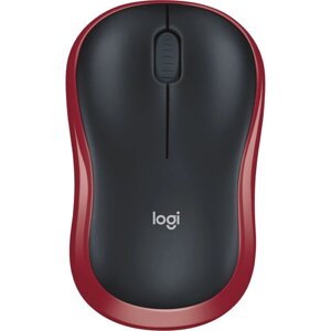 Мышь Logitech M185 красный/черный оптическая (1000dpi) беспроводная USB1.1 для ноутбука (2b 102940