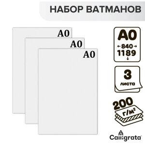 Набор 3л ватман чертежный А0 (840х1189) 200г/м2 ВА0