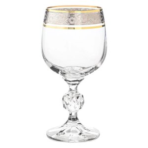 Набор бокалов для белого вина Sterna, декор «Панто платина, отводка золото», 190 мл x 6 шт.