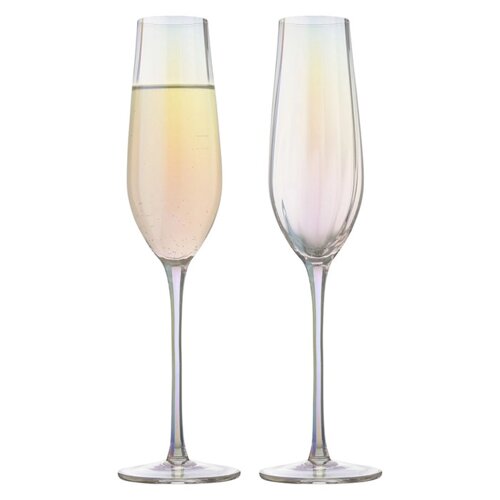 Набор бокалов для шампанского Liberty Jones Gemma Opal, 225 мл, 2 шт, цвет опал