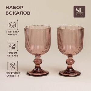 Набор бокалов для вина SL Home «Модерн», 250 мл, 814,5 см, стекло, розовый