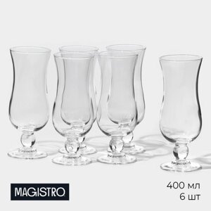 Набор бокалов из стекла харрикейн Magistro «Овация», 400 мл, 7,520 см, 6 шт