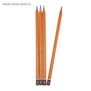 Набор чернографитных карандашей 4 штуки Koh-I-Noor, профессиональных 1500 B3, заточенные (786597)