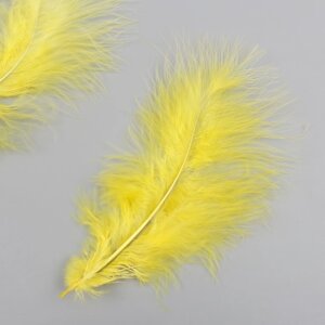Набор декоративных перьев "Рукоделие", 20 шт (желтый цвет), длина пера 13-16 см