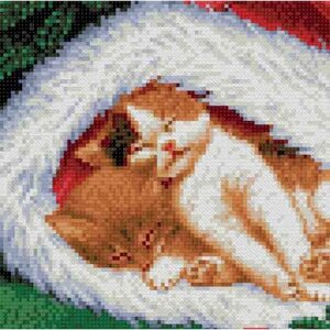 Набор для вышивки несчётным крестом «Котята на Рождество», 23x30 см