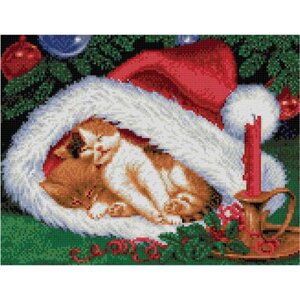 Набор для вышивки счётным крестом «Котята на Рождество», 23x30 см