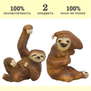 Набор фигурок «Мир диких животных: семья ленивцев», 2 фигурки