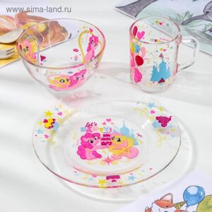 Набор Hasbro My Little Pony, 3 предмета: кружка 250 мл, салатник d=13 см, тарелка 19,5 см, в подарочной упаковке